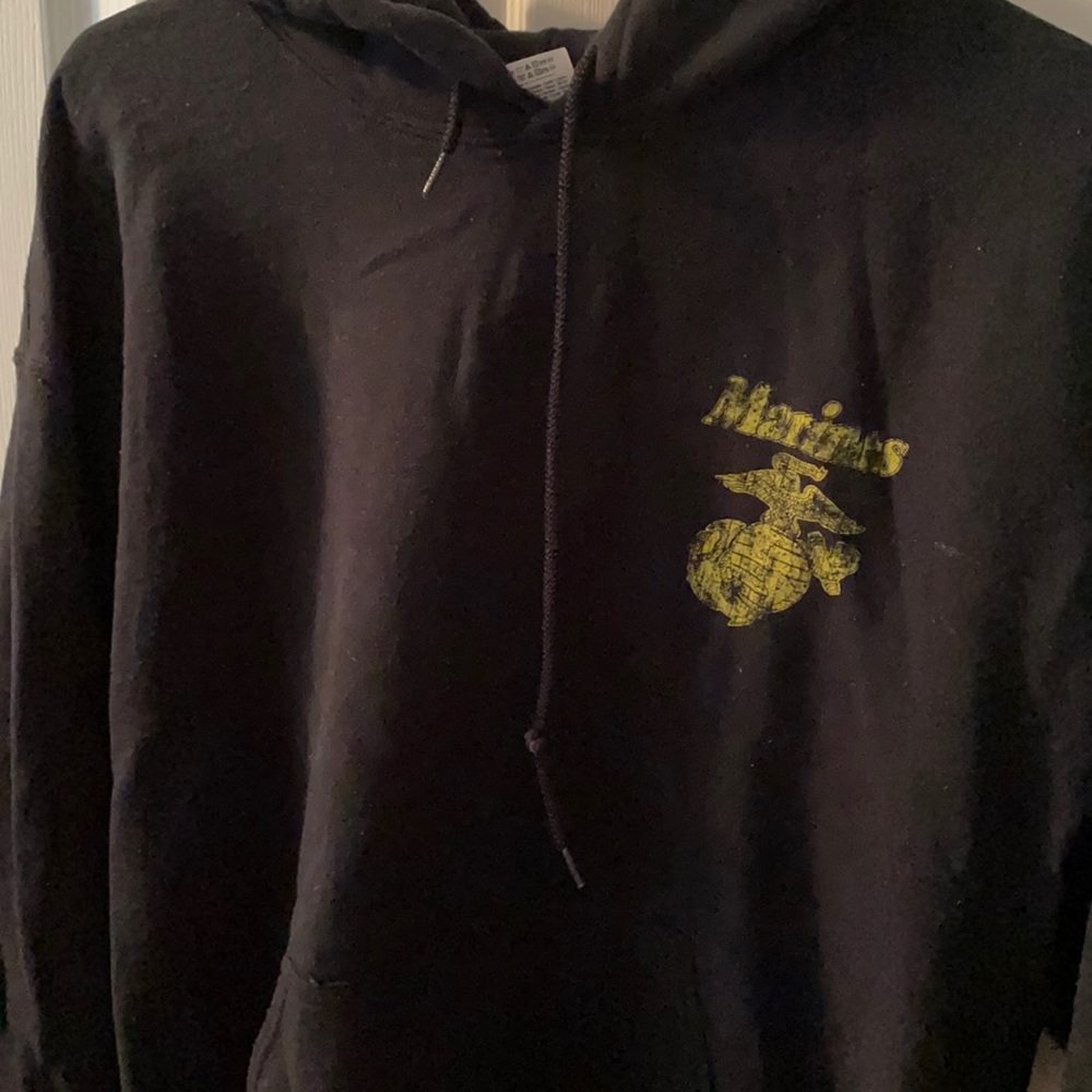 Unisex Black Marine Sweatshirt